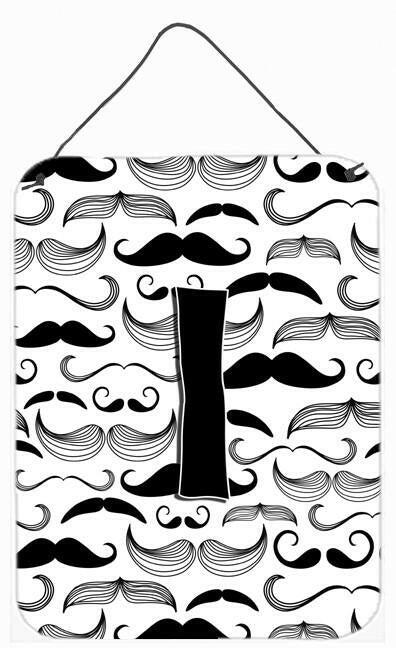 Letter I Moustache Initial Wall or Door Hanging Prints CJ2009-IDS1216 by Caroline's Treasures