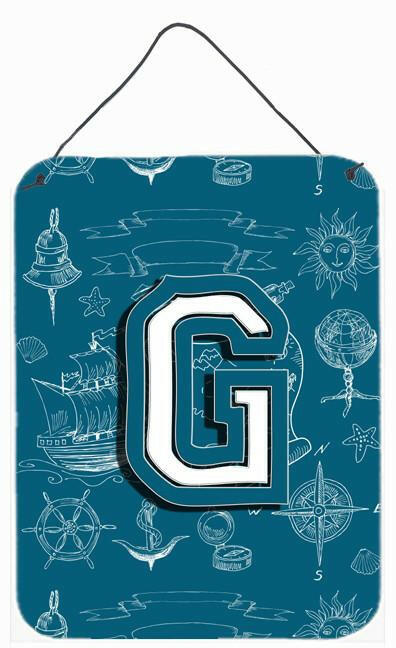 Letter G Sea Doodles Initial Alphabet Wall or Door Hanging Prints CJ2014-GDS1216 by Caroline's Treasures