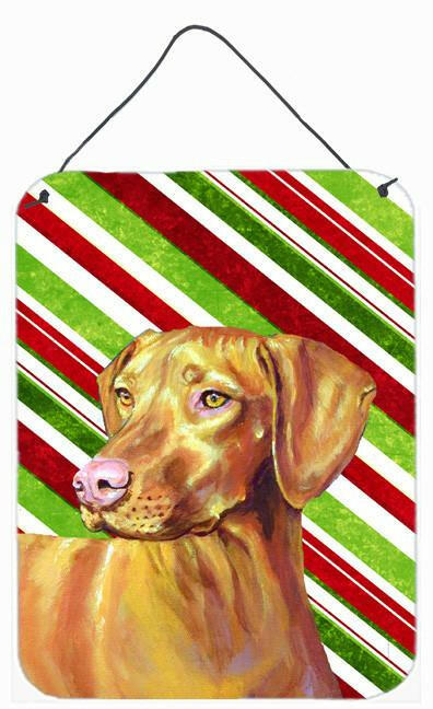 Vizsla Candy Cane Holiday Christmas Aluminium Metal Wall or Door Hanging Prints by Caroline's Treasures