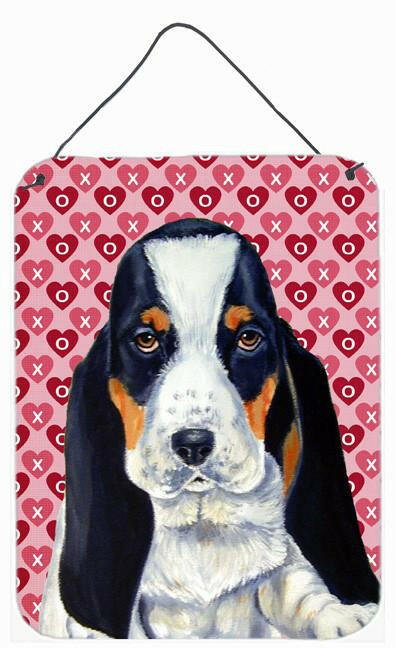 Basset Hound Hearts Love and Valentine's Day Wall or Door Hanging Prints by Caroline's Treasures