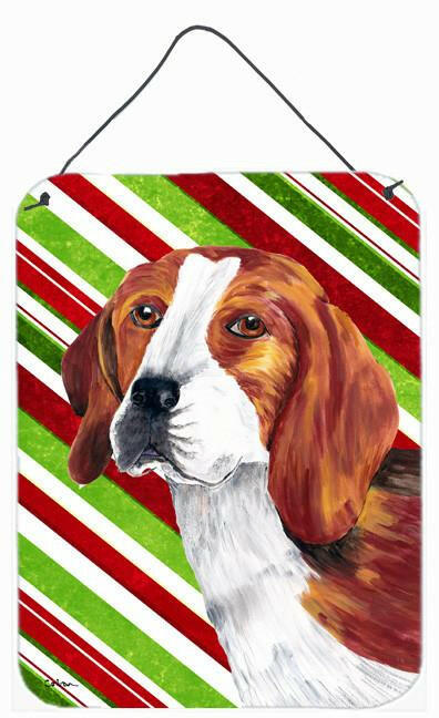 Beagle Candy Cane Holiday Christmas Aluminium Metal Wall or Door Hanging Prints by Caroline's Treasures