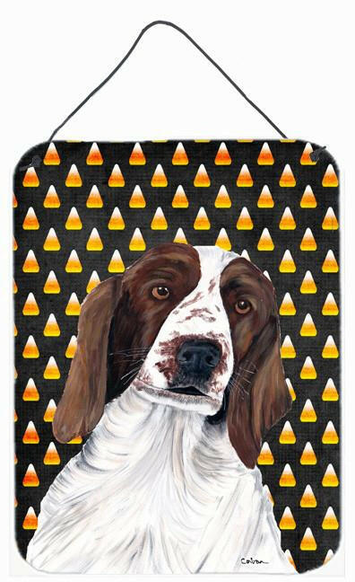 Welsh Springer Spaniel Candy Corn Halloween Portrait Wall  Door Hanging Prints by Caroline&#39;s Treasures