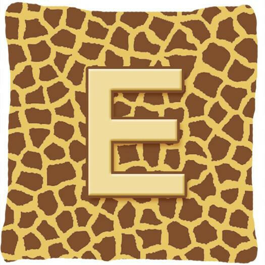 Monogram Initial E Giraffe Decorative   Canvas Fabric Pillow CJ1025 - the-store.com