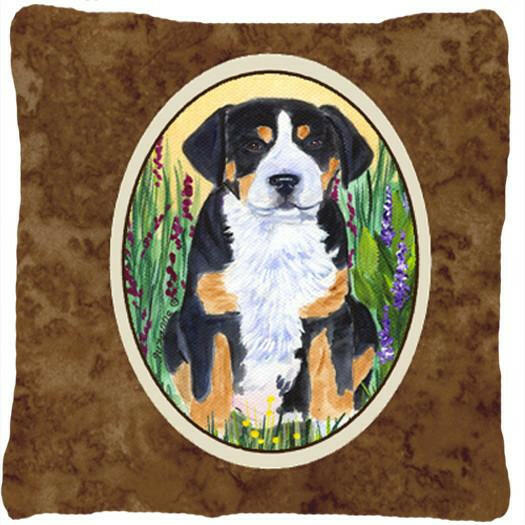 Greater Swiss Mountain Dog Decorative   Canvas Fabric Pillow by Caroline&#39;s Treasures