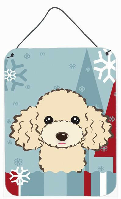 Winter Holiday Buff Poodle Wall or Door Hanging Prints BB1754DS1216 by Caroline's Treasures