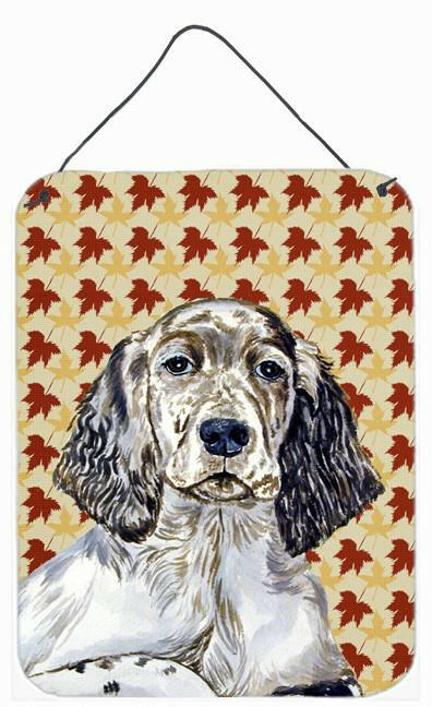 English Setter Fall Leaves Portrait Aluminium Metal Wall or Door Hanging Prints by Caroline's Treasures