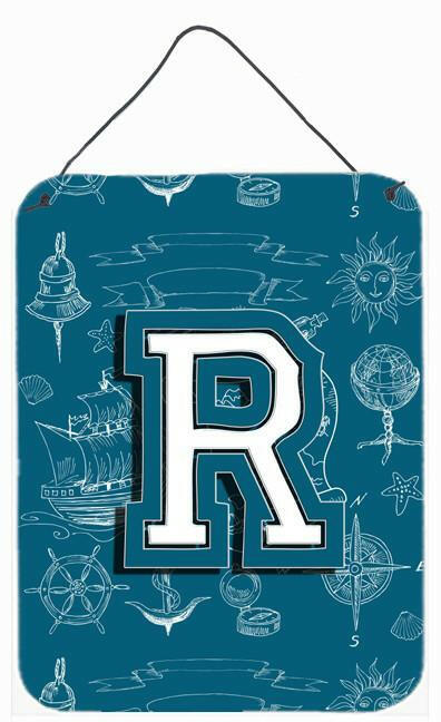 Letter R Sea Doodles Initial Alphabet Wall or Door Hanging Prints CJ2014-RDS1216 by Caroline's Treasures