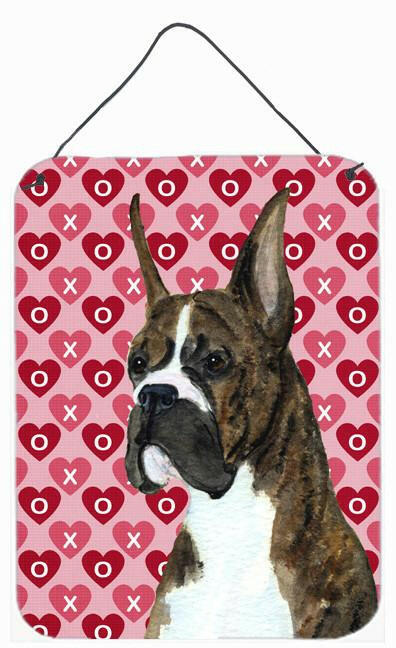 Boxer Hearts Love and Valentine's Day Portrait Wall or Door Hanging Prints by Caroline's Treasures