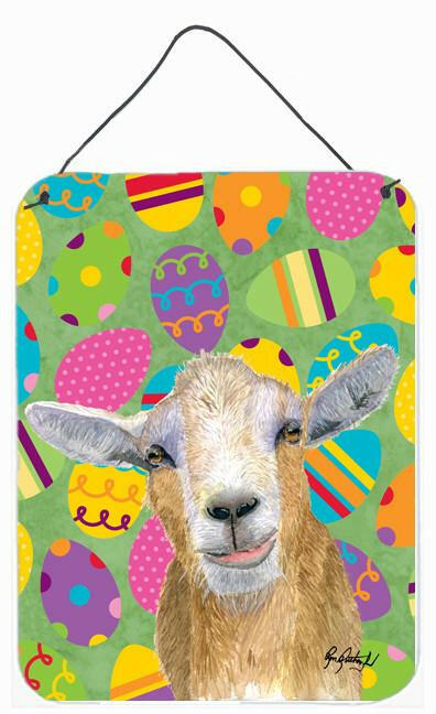 Eggtravaganza Goat Easter Aluminium Metal Wall or Door Hanging Prints by Caroline&#39;s Treasures