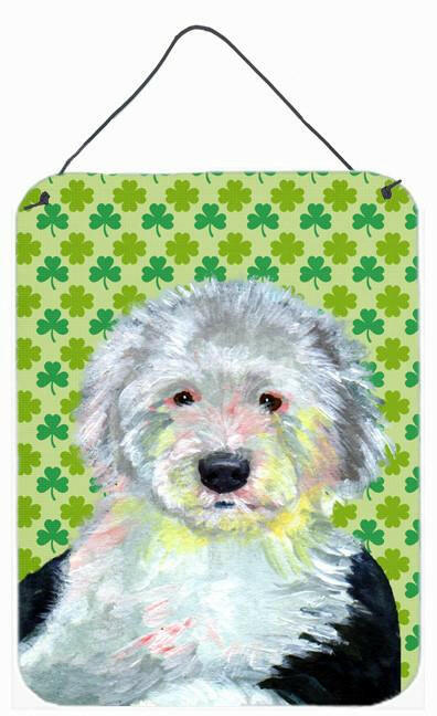 Old English Sheepdog Shamrock Aluminium Metal Wall or Door Hanging Prints by Caroline's Treasures