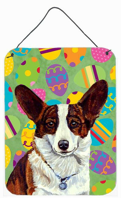 Corgi Easter Eggtravaganza Aluminium Metal Wall or Door Hanging Prints by Caroline&#39;s Treasures