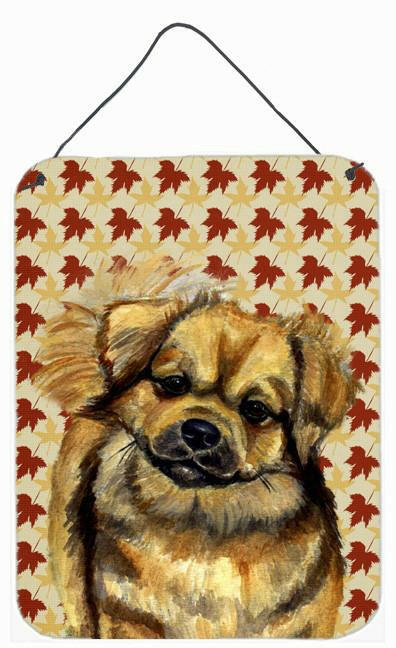 Tibetan Spaniel Fall Leaves Portrait Wall or Door Hanging Prints by Caroline&#39;s Treasures