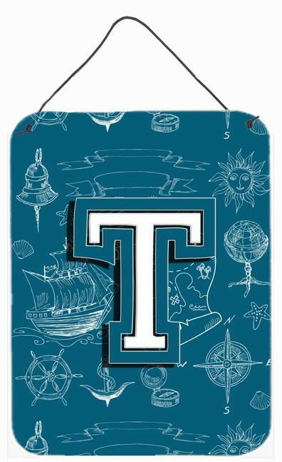 Letter T Sea Doodles Initial Alphabet Wall or Door Hanging Prints CJ2014-TDS1216 by Caroline's Treasures