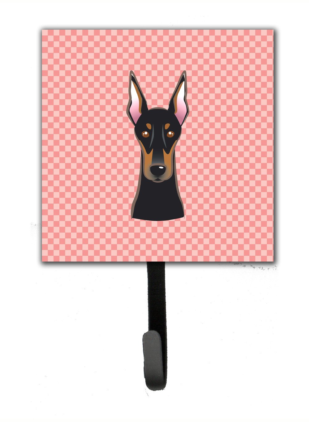 Checkerboard Pink Doberman Leash or Key Holder BB1245SH4 by Caroline's Treasures