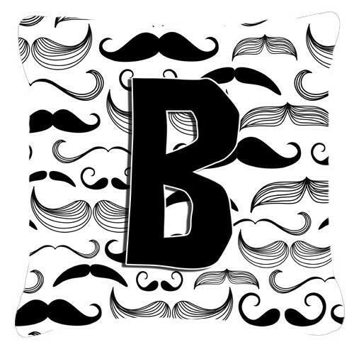 Letter B Moustache Initial Canvas Fabric Decorative Pillow CJ2009-BPW1414 by Caroline's Treasures