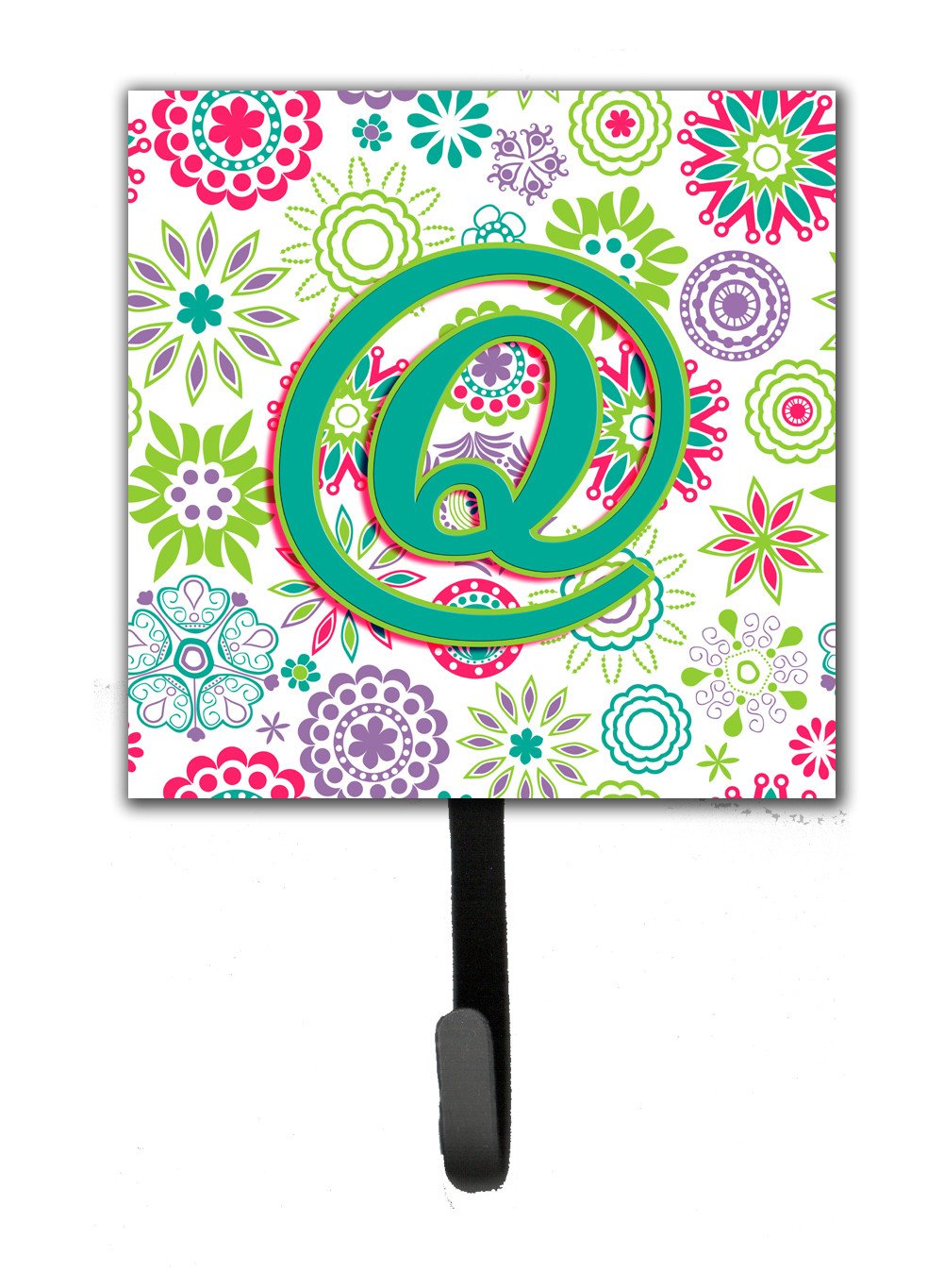 Letter Q Flowers Pink Teal Green Initial Leash or Key Holder CJ2011-QSH4 by Caroline's Treasures