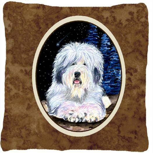 Starry Night Old English Sheepdog Decorative   Canvas Fabric Pillow by Caroline's Treasures