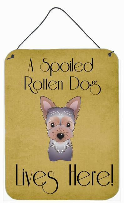 Yorkie Puppy Spoiled Dog Lives Here Wall or Door Hanging Prints BB1480DS1216 by Caroline's Treasures