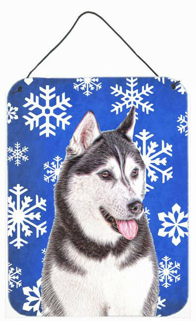 Winter Snowflakes Holiday Alaskan Malamute Wall or Door Hanging Prints KJ1175DS1216 by Caroline&#39;s Treasures