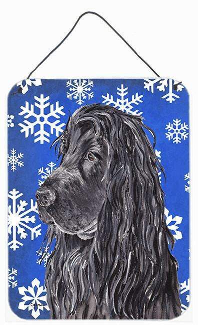 English Cocker Spaniel Blue Snowflake Winter Wall or Door Hanging Prints by Caroline&#39;s Treasures