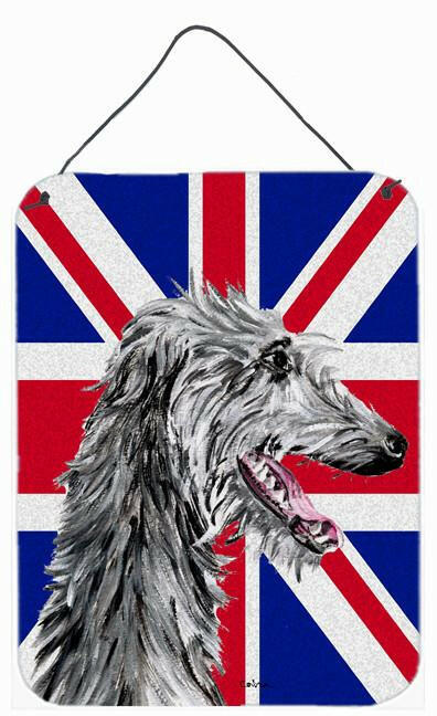 Scottish Deerhound with English Union Jack British Flag Wall or Door Hanging Prints SC9871DS1216 by Caroline's Treasures