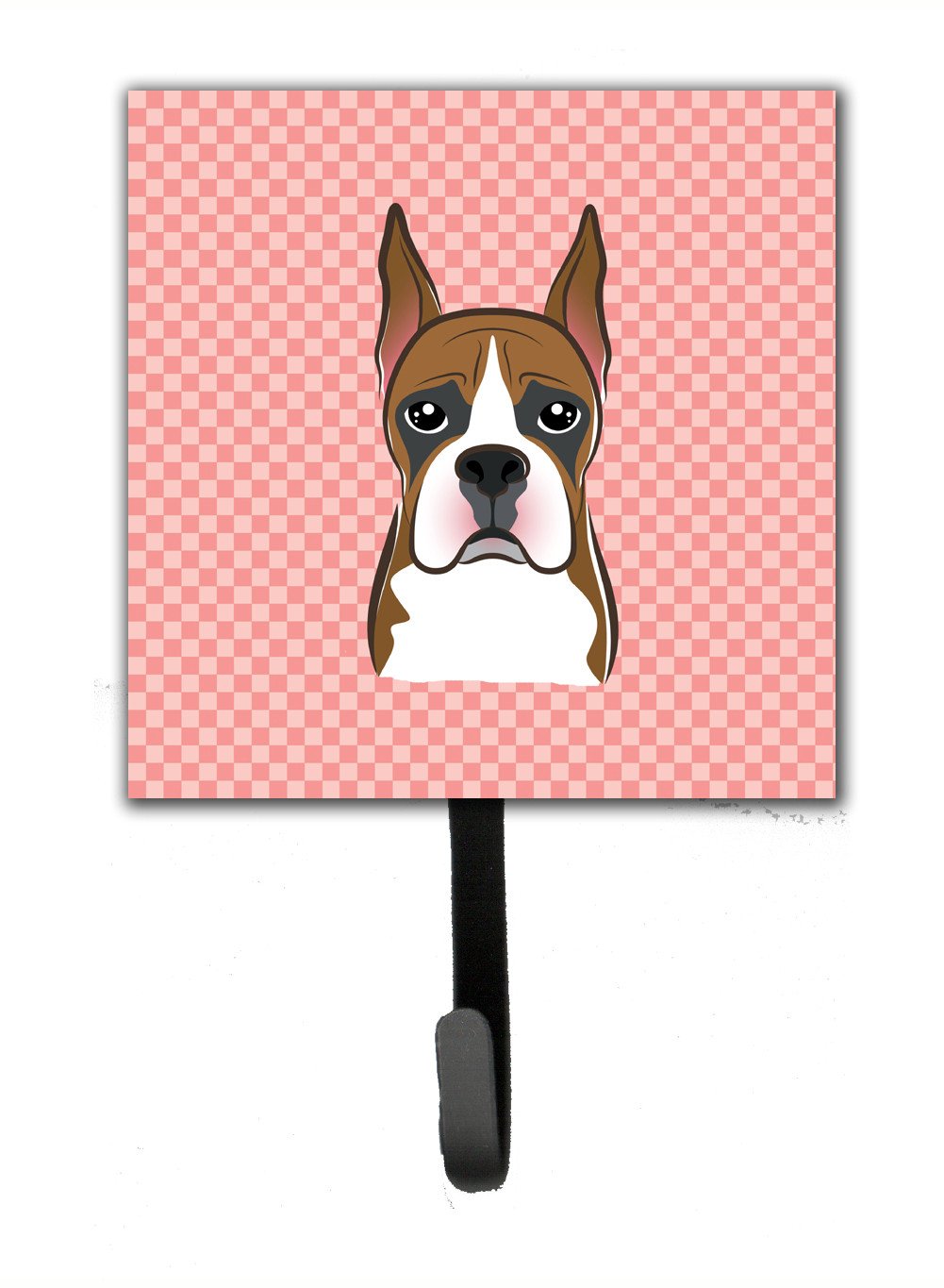 Checkerboard Pink Boxer Leash or Key Holder BB1223SH4 by Caroline&#39;s Treasures