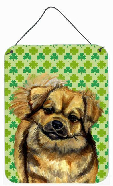 Tibetan Spaniel  Shamrock Portrait Aluminium Metal Wall or Door Hanging Prints by Caroline&#39;s Treasures