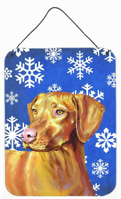 Vizsla Winter Snowflakes Holiday Aluminium Metal Wall or Door Hanging Prints by Caroline's Treasures