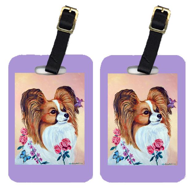 Pair of 2 Papillon Luggage Tags by Caroline&#39;s Treasures