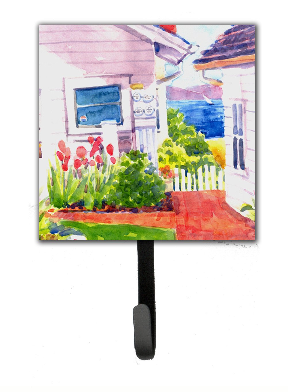 Beach View between the Houses Leash Holder or Key Hook by Caroline's Treasures