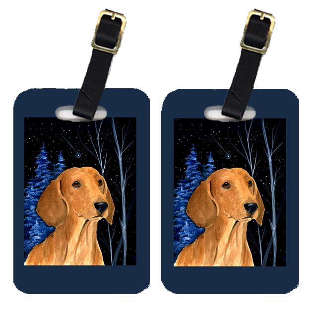 Starry Night Dachshund Luggage Tags Pair of 2 by Caroline's Treasures