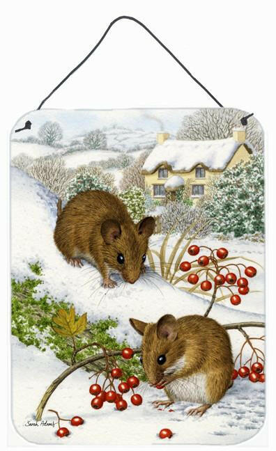 Wood Mice and Berries Wall or Door Hanging Prints ASA2028DS1216 by Caroline's Treasures