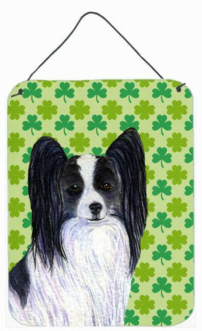 Papillon St. Patrick's Day Shamrock Portrait Wall or Door Hanging Prints by Caroline's Treasures