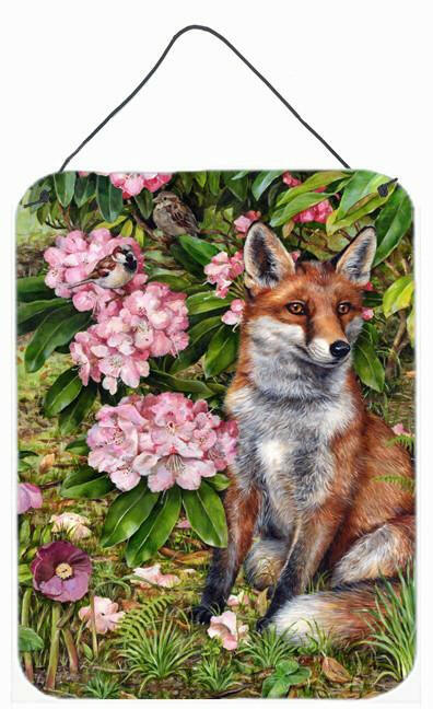 Fox Waiting in Flowers Wall or Door Hanging Prints CDCO0442DS1216 by Caroline's Treasures