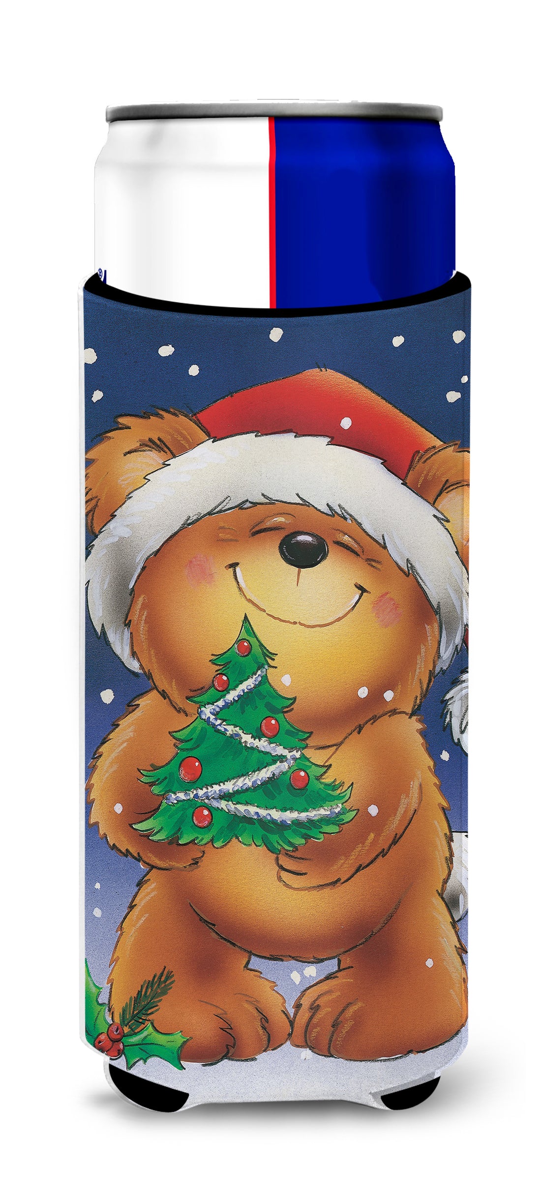 Teddy Bear and Christmas Tree Ultra Beverage Insulators for slim cans AAH7208MUK  the-store.com.