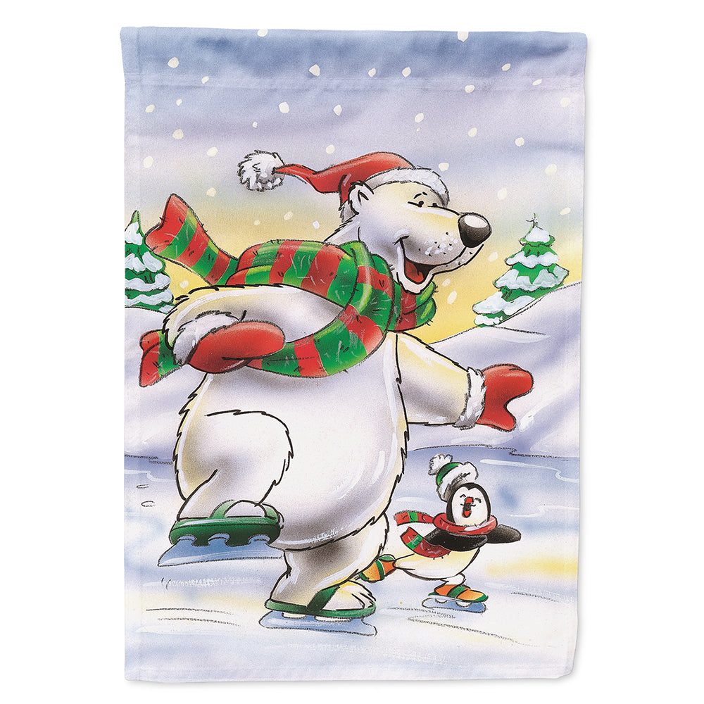 Holiday Polar Bears Ice Skating Flag Canvas House Size AAH7270CHF  the-store.com.