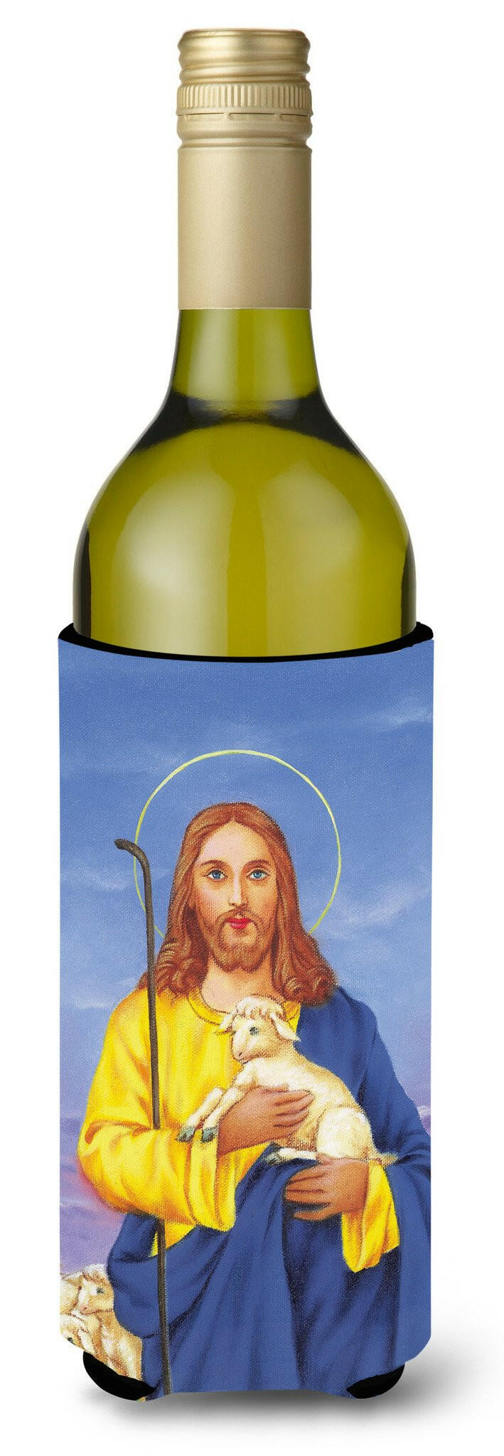 Jesus The Good Shepherd holding a lamb Wine Bottle Beverage Insulator Hugger AAH8215LITERK by Caroline&#39;s Treasures