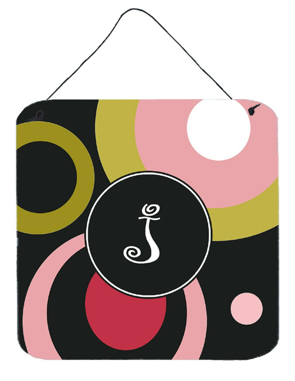 Monogram - Retro in Black Aluminium Metal Wall or Door Hanging Prints AM1001 by Caroline&#39;s Treasures