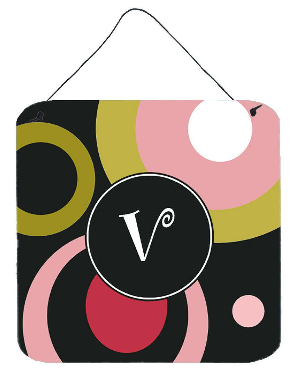 Monogram - Retro in Black Aluminium Metal Wall or Door Hanging Prints AM1001 by Caroline&#39;s Treasures