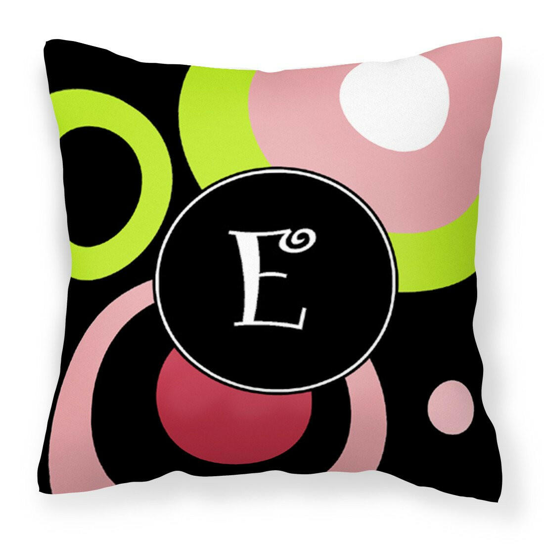 Letter E Monogram - Retro in Black Fabric Decorative Pillow AM1002-EPW1414 - the-store.com