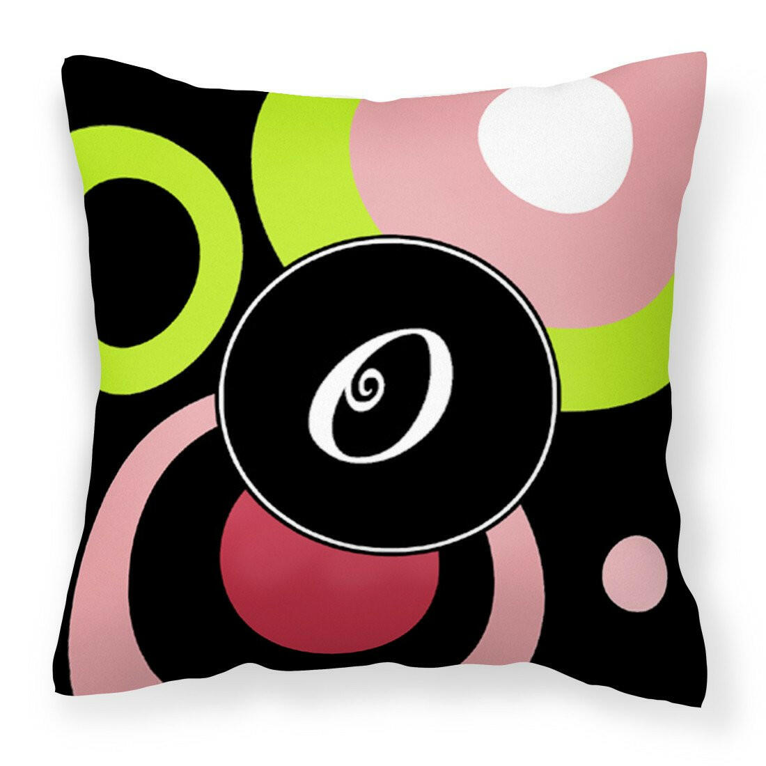 Letter O Monogram - Retro in Black Fabric Decorative Pillow AM1002-OPW1414 - the-store.com