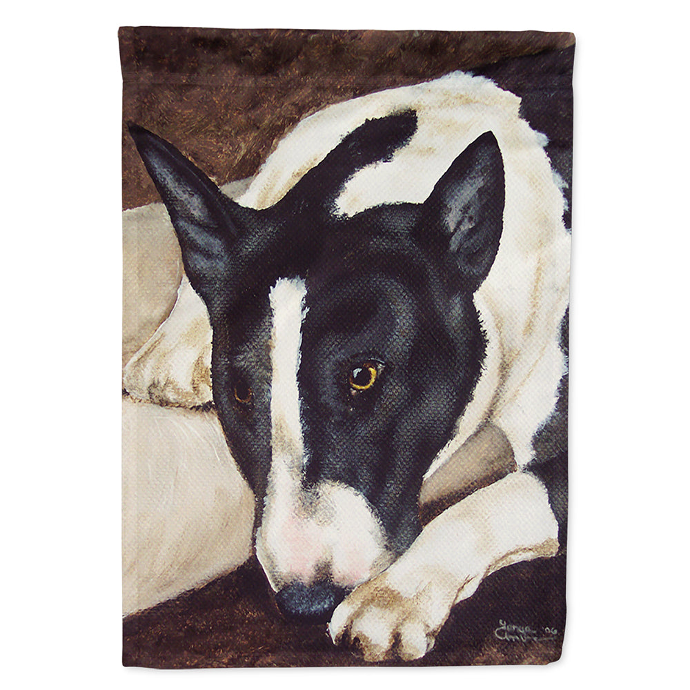 Bull Terrier by Tanya and Craig Amberson Flag Canvas House Size AMB1030CHF  the-store.com.