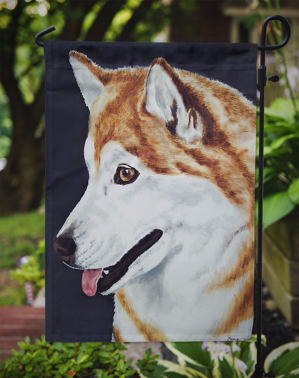 Siberian Husky Flag Garden Size AMB1043GF  the-store.com.