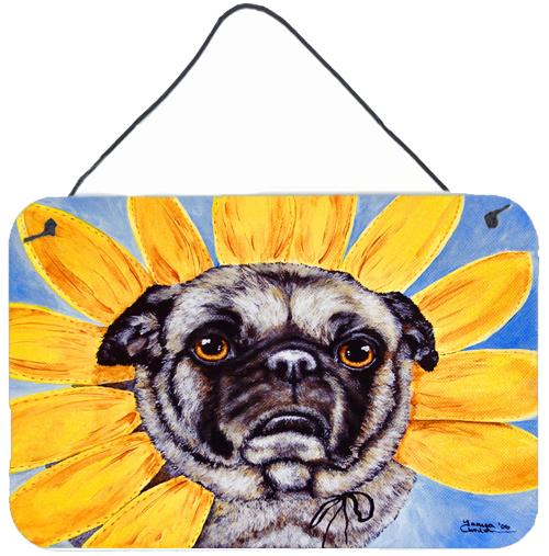 Sunflower Pug Wall or Door Hanging Prints AMB1058DS812 by Caroline's Treasures