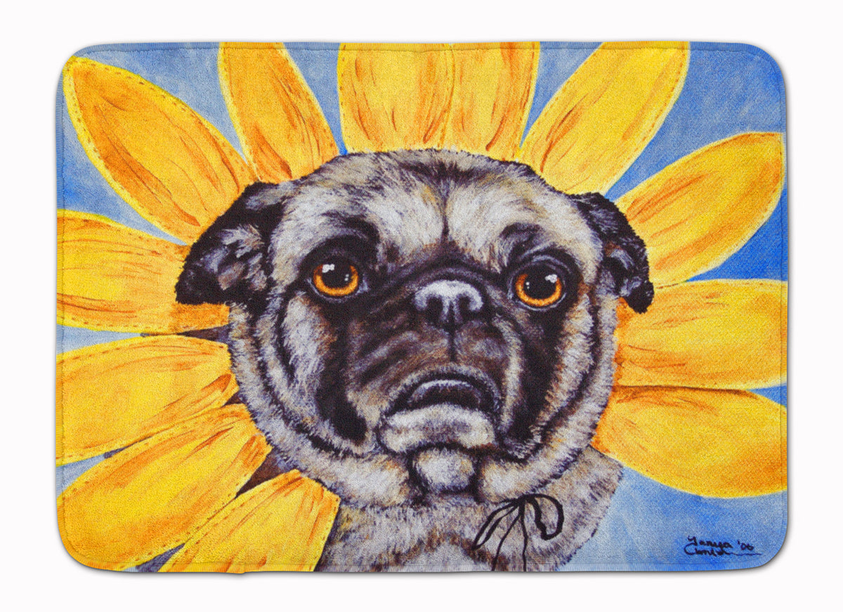 Sunflower Pug Machine Washable Memory Foam Mat AMB1058RUG - the-store.com