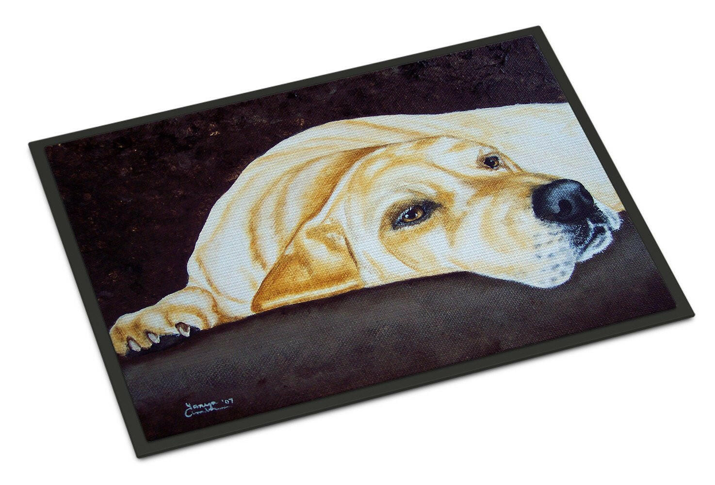 Naptime Yellow Labrador Indoor or Outdoor Mat 18x27 AMB1072MAT - the-store.com