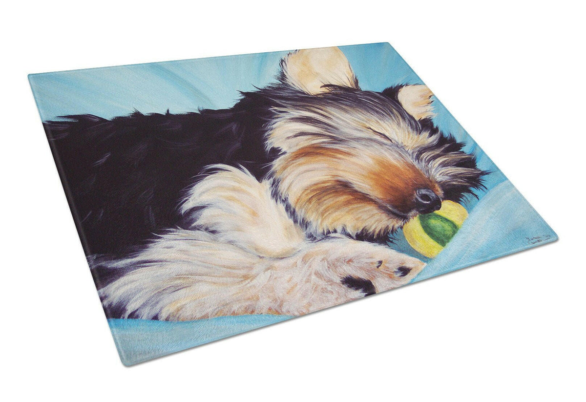 Naptime Yorkie Yorkshire Terrier Glass Cutting Board Large AMB1075LCB by Caroline&#39;s Treasures