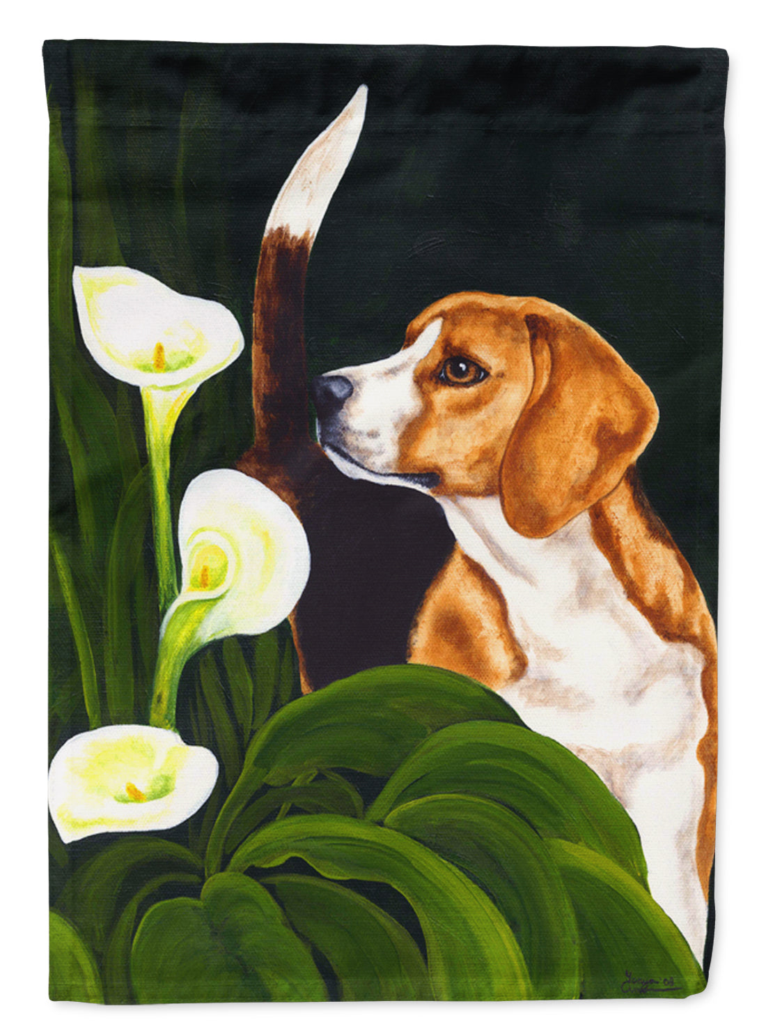 Beagle Lillies Flag Garden Size  the-store.com.