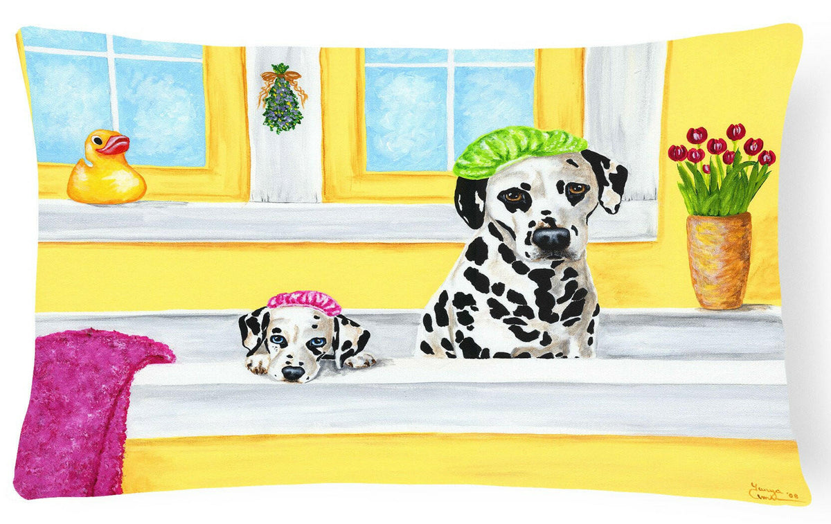 Bath Day Dalmatian Fabric Decorative Pillow AMB1099PW1216 by Caroline&#39;s Treasures