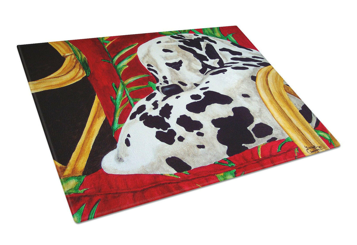 Sunday Nap Dalmatian Glass Cutting Board Large AMB1118LCB by Caroline&#39;s Treasures